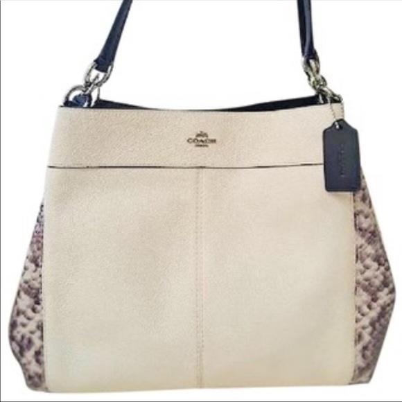 Coach Handbags - Coach Edie Handbag with Snakeskin Trim